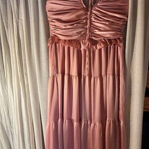Elegant Pink Ruched Dress